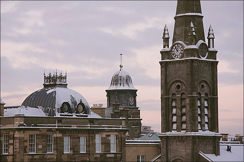 Snow Capped Buildings in Edinburgh